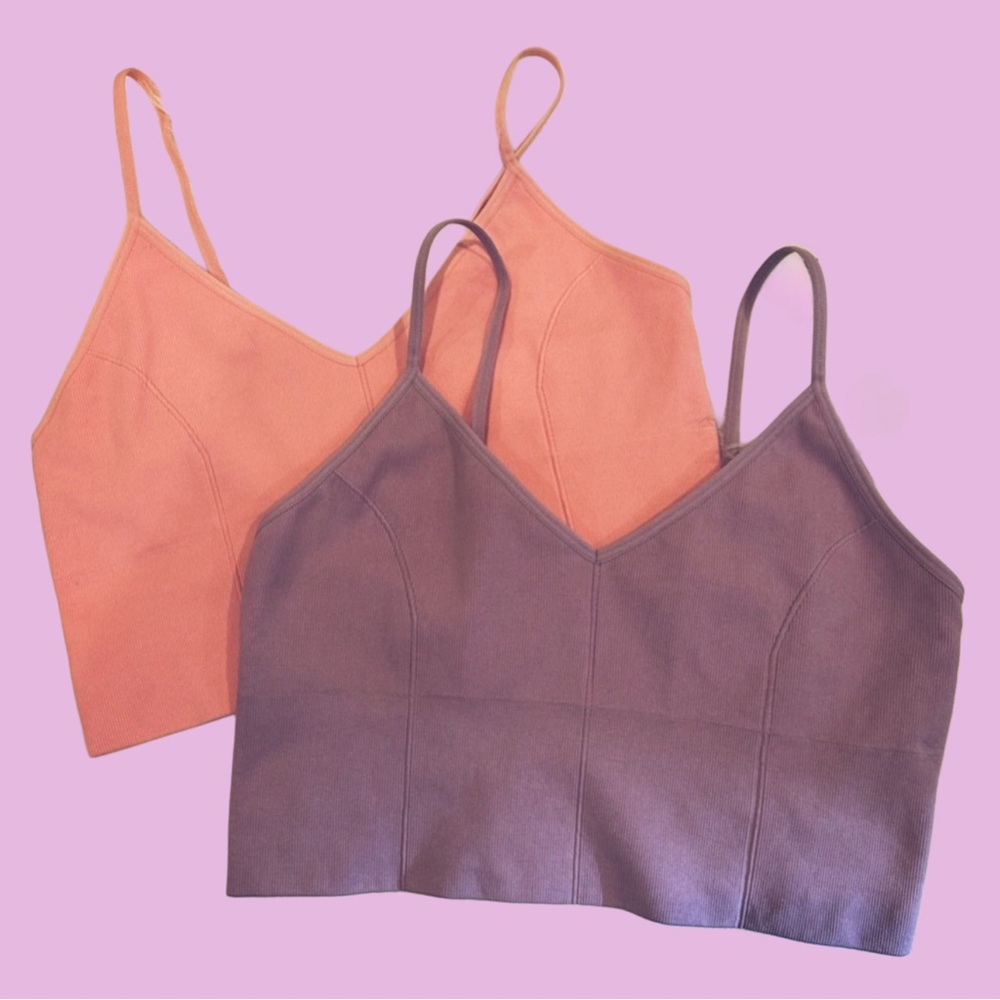 [ 2 FOR $25 ] PINK & PURPLE CROP TOPS